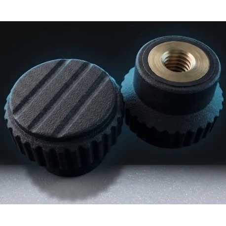 Knurled button